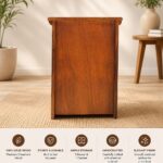 Sheesham Wood Bedside Cabinet | Hand-Painted Ceramic Tile Door(set of 2) - Image 3