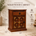 Handcrafted Solid Sheesham Wood Bedside Table | Shubham Handicraft - Image 2