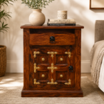 Handcrafted Solid Sheesham Wood Bedside Table | Shubham Handicraft