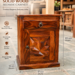 Handcrafted Sheesham Wood Bedside Cabinet | Shubham Handicraft - Image 4