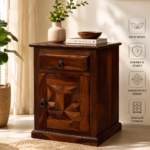 Handcrafted Sheesham Wood Bedside Cabinet | Shubham Handicraft - Image 7