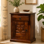 Handcrafted Sheesham Wood Bedside Cabinet | Shubham Handicraft - Image 5