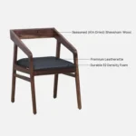 klint Sheesham Wood Arm Chair In Honey Oak Finish(Set of 2) - Image 3