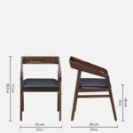 klint Sheesham Wood Arm Chair In Honey Oak Finish(Set of 2) - Image 9