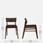Kerona Sheesham Wood Chair in Rustic Brown Finish(SET OF 2) - Image 5