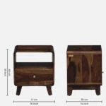 Palencia Natural Finish Wooden Side Table (SET OF 2) - Image 4