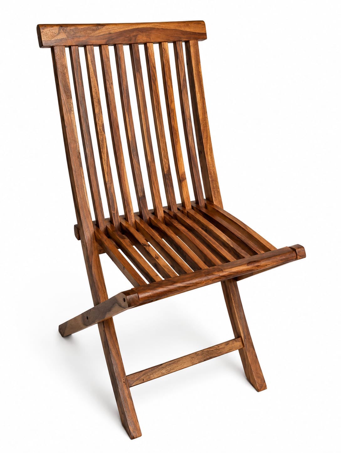 IMG-20260807-WA0085.jpg Sheesham Wood Folding Chair with Curved Slatted Back - Image 1