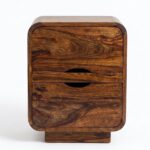 Sheesham Wood Rounded 2-Drawer Bedside Table(SET OF 2) - Image 2