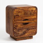Sheesham Wood Rounded 2-Drawer Bedside Table(SET OF 2) - Image 3