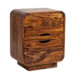 Sheesham Wood Rounded 2-Drawer Bedside Table(SET OF 2) - Image 4