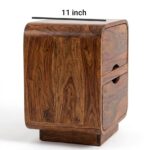 Sheesham Wood Rounded 2-Drawer Bedside Table(SET OF 2) - Image 6