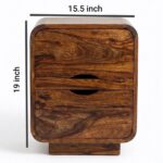 Sheesham Wood Rounded 2-Drawer Bedside Table(SET OF 2) - Image 9